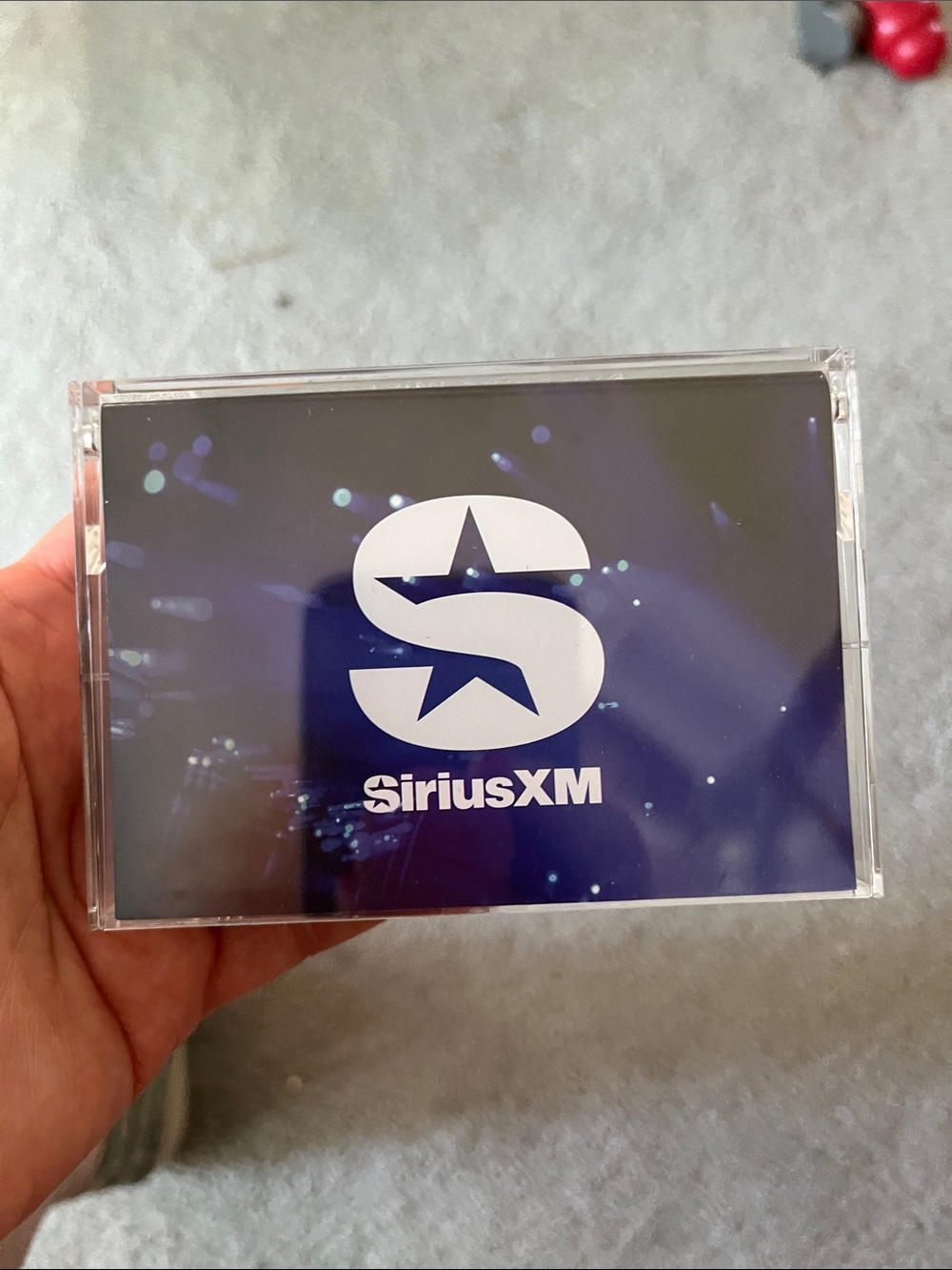 SiriusXM Branded Cassette Case Bluetooth speaker system and charger